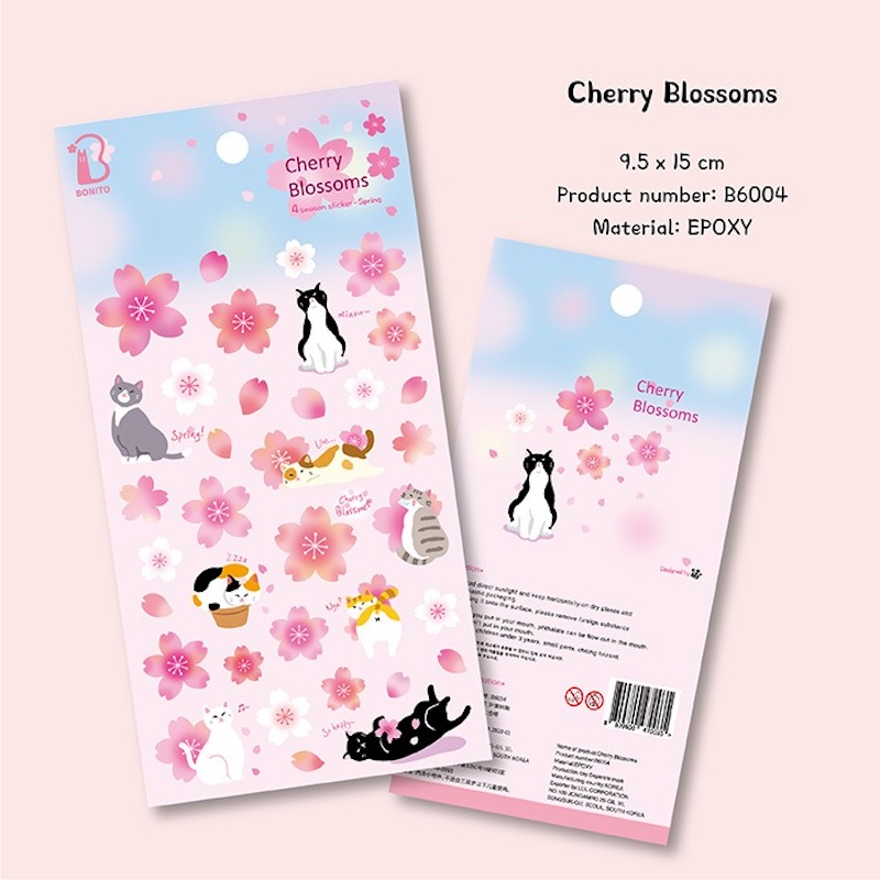 3D Printing Epoxy Resin - Korean Stationery 3D Epoxy Sakura Stickers