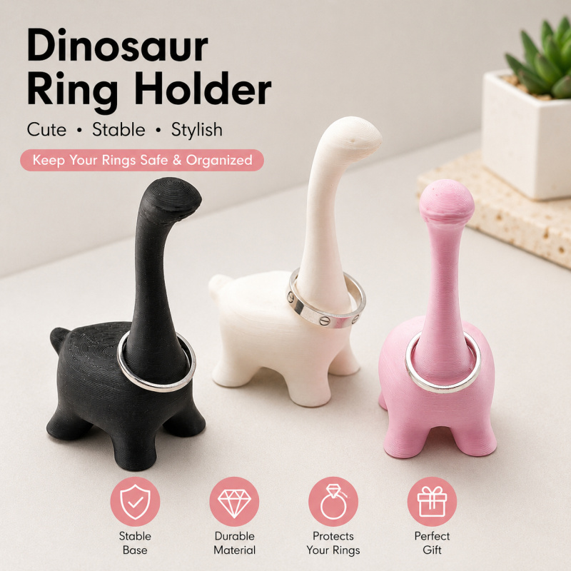3D Printing Table - Cute Dinosaur Ring Holder 3D Printed