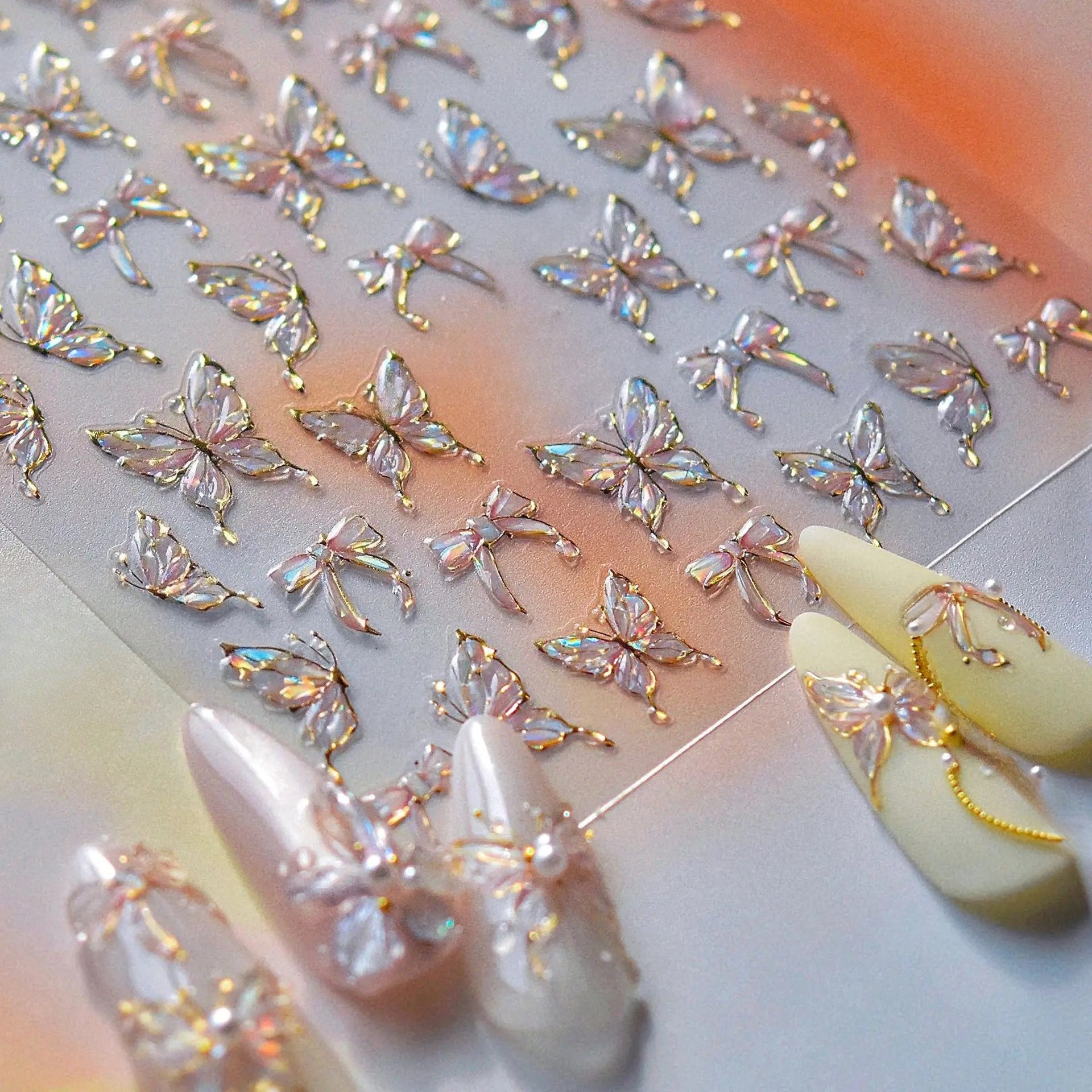 3D Printing Epoxy Resin - DIY Butterfly Shaped Nail Rhinestone Silver