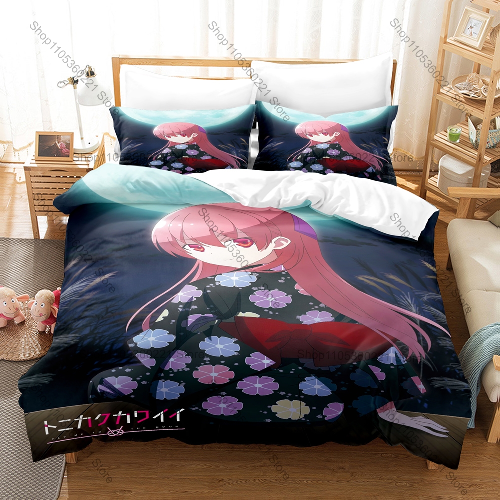 3D Printing Nasa - Anime Bedding Set 3Pcs Tonikaku Kawaii