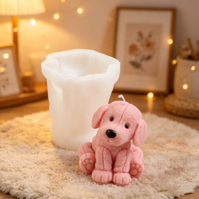 3D Printing Epoxy Resin - 3D Plush Texture Sitting Puppy Silicone