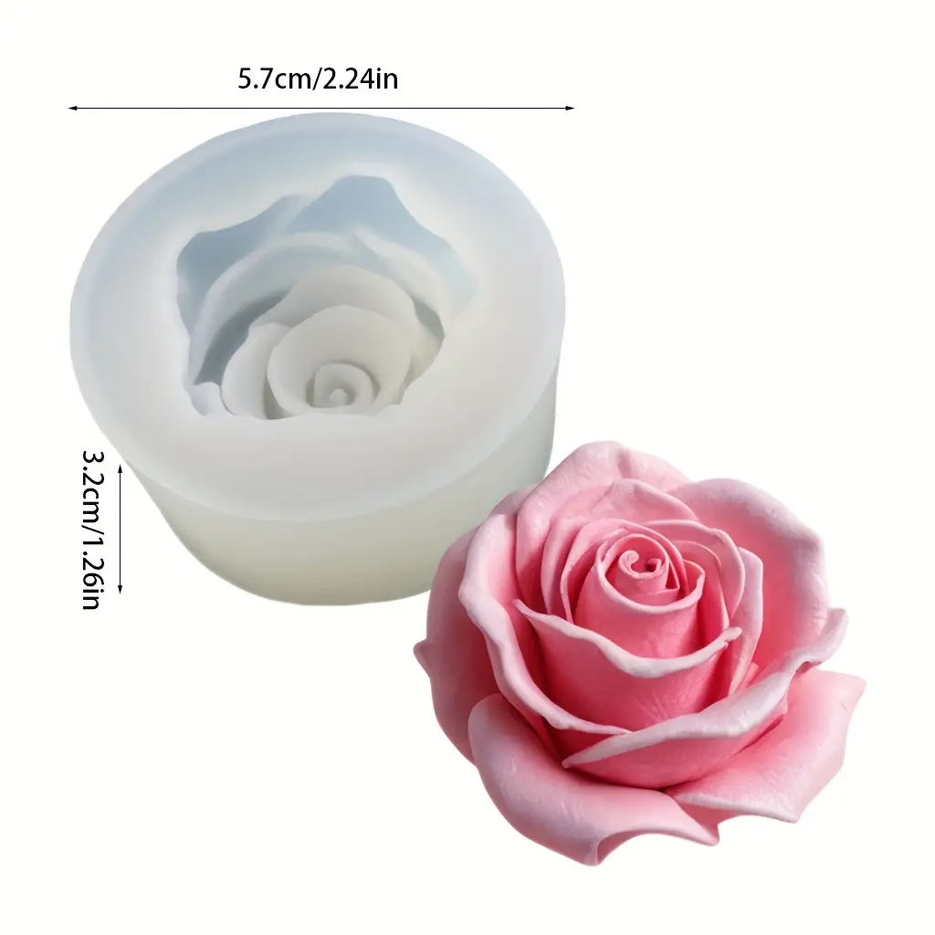 1 Rose Silicone Candle Mold -  - 3D Printing Epoxy Resin recensie en prijs