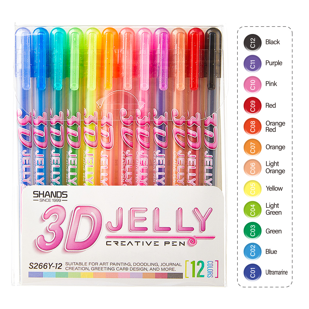 SHANDS 12PCS 3D Jelly Gel Pens - 3D Printing Epoxy Resin recensie en prijs