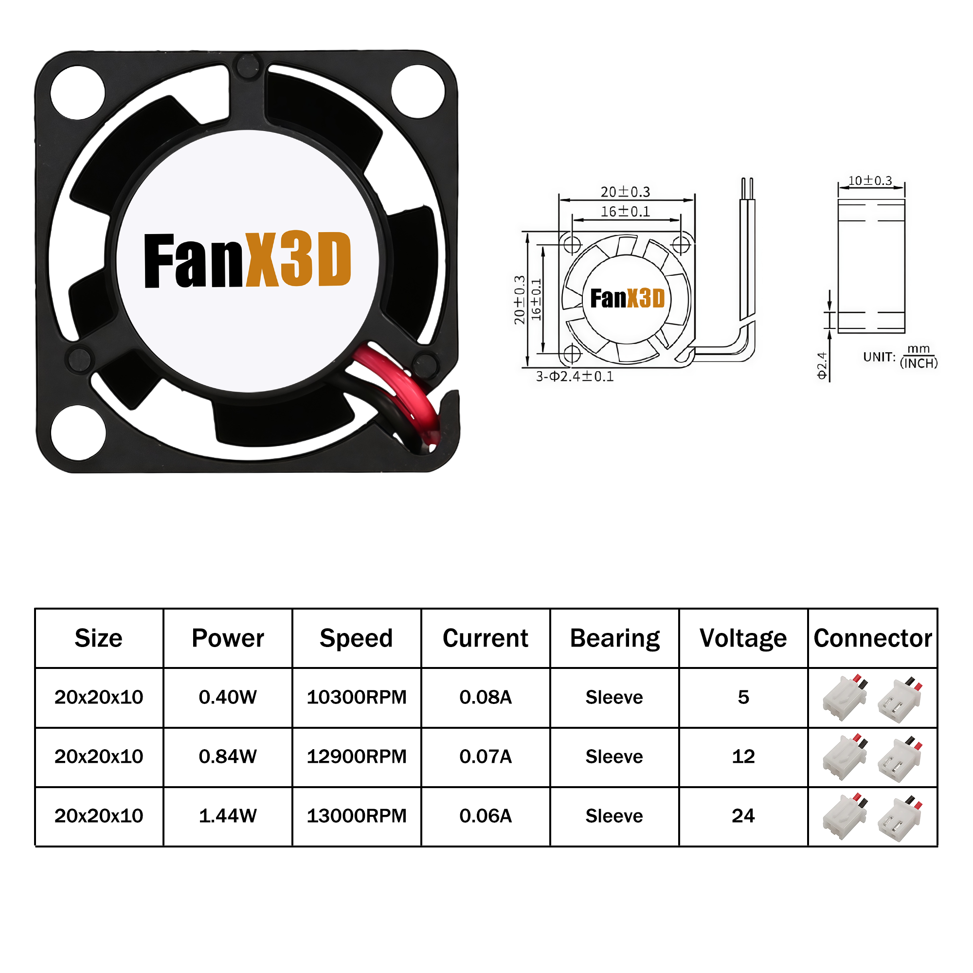 20x20x10MM 2010 DC 5V 12V 24V  - 3D Printing Machine recensie en prijs