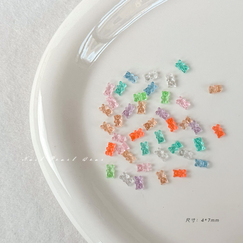50pcs Mini Bear Nail Art Charm - 3D Printing Epoxy Resin recensie en prijs